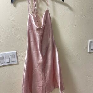Elegant Pink Satin Dress
